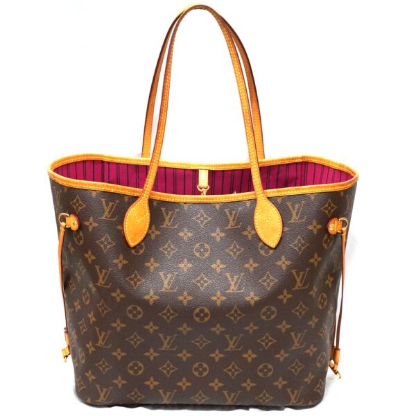 22 5519 1 Louis Vuitton Neverfull MM Monogram Canvas Tote Bag Pivoine Pink