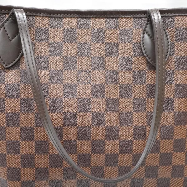 22 5694 10 Louis Vuitton Neverfull MM Damier Ebene Canvas Tote Bag Brown