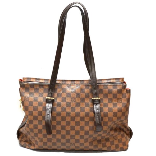 22 5763 2 Louis Vuitton Chelsea Tote Bag Damier Ebene Canvas Brown