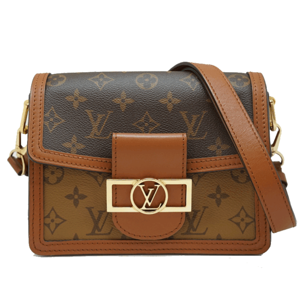 22 6032 Louis Vuitton Dauphine Mini Shoulder Bag Monogram Reverse Brown