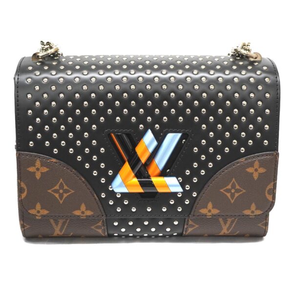 22 6033 1 Louis Vuitton Twist MM Leather V Lock Studs Multicolor Black