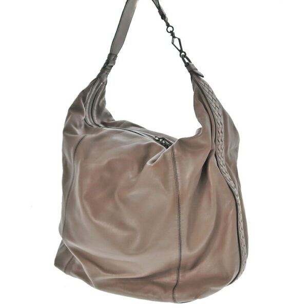 22 6344 1 1 Bottega Veneta Hobo Bag Intrecciato Leather Greige