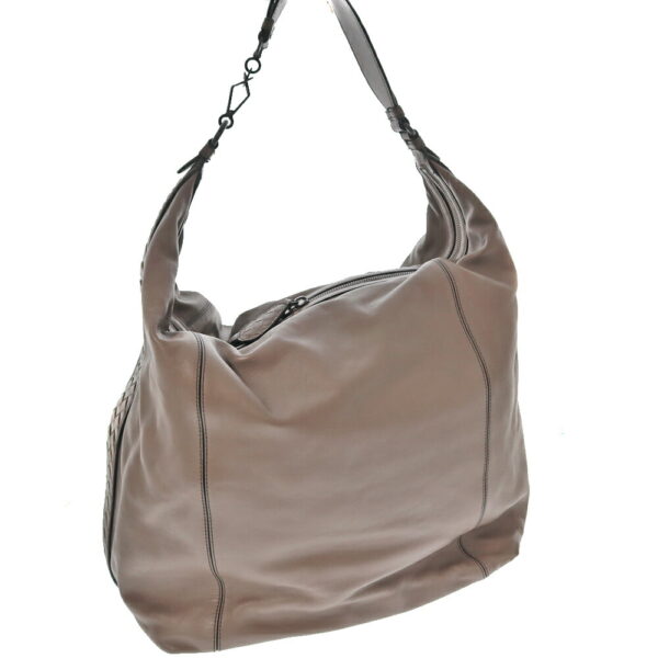 22 6344 2 1 Bottega Veneta Hobo Bag Intrecciato Leather Greige