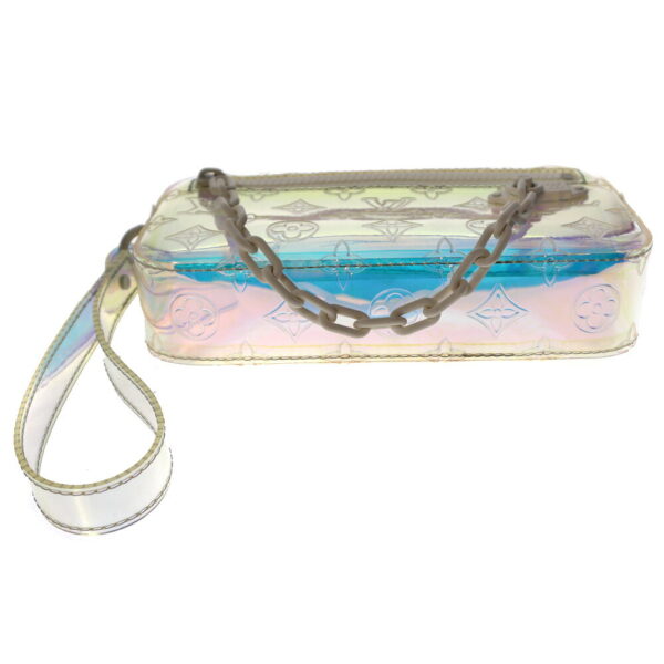 22 7672 4 Louis Vuitton Pochette Volga Clutch Bag Monogram Prism Aurora White