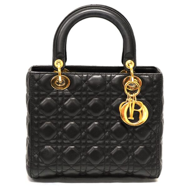 22 7820 1 Dior Lady Dior Handbag Leather Black Hardware