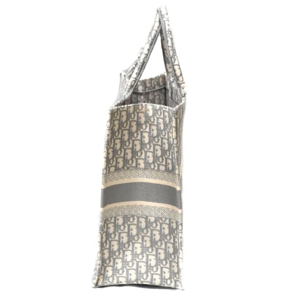 22 8304 4 Christian Dior Book Tote Large Canvas Jacquard Oblique Gray