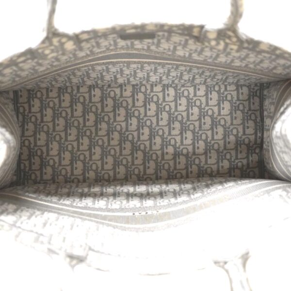 22 8304 8 Christian Dior Book Tote Large Canvas Jacquard Oblique Gray