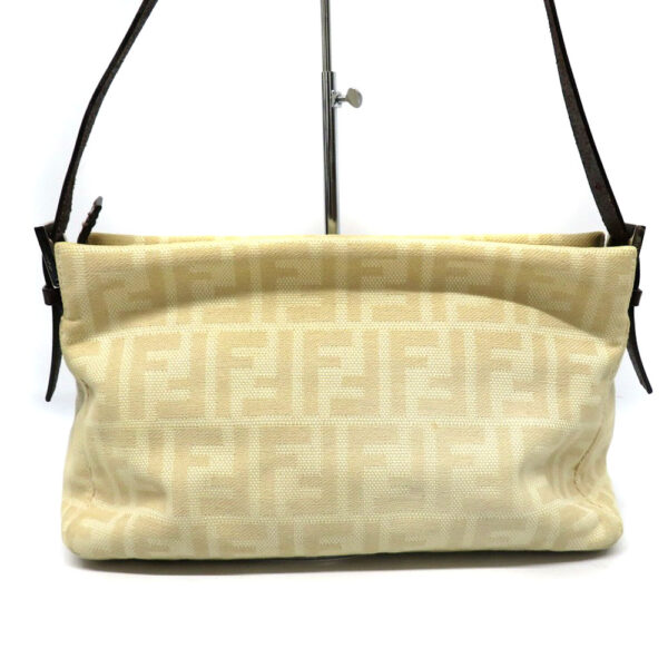 22012072 Fendi Shoulder Bag Canvas Zucca Pattern Beige