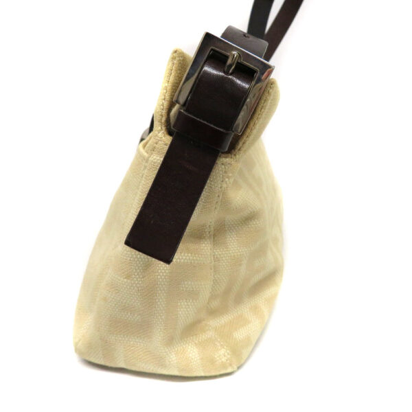 22012074 Fendi Shoulder Bag Canvas Zucca Pattern Beige