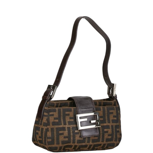 222 57901 2 Fendi Zucca Mini Croissant Shoulder Bag Brown