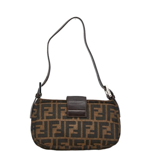 222 57901 3 Fendi Zucca Mini Croissant Shoulder Bag Brown