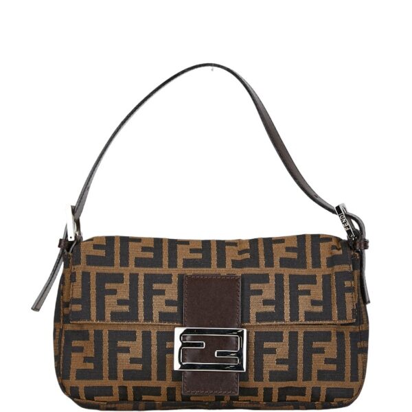 222 57905 1 Fendi Zucca Mamma Bucket One Shoulder Bag Brown