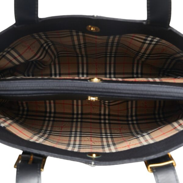 222 58798 5 Burberry Nova Check Shadow Horse Tote Bag Black