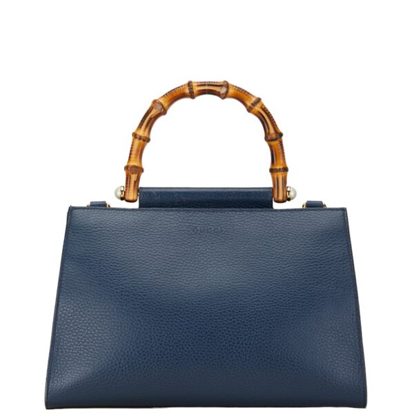 222 58872 2 Gucci Bamboo Nimfair 2WAY Handbag Blue