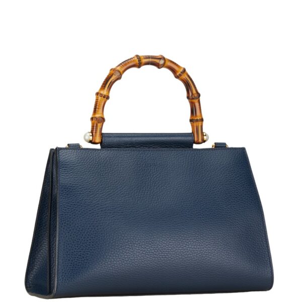 222 58872 3 Gucci Bamboo Nimfair 2WAY Handbag Blue