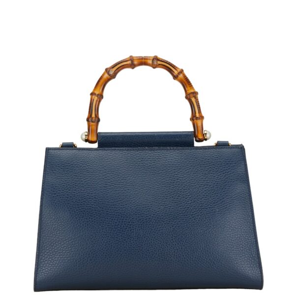 222 58872 4 Gucci Bamboo Nimfair 2WAY Handbag Blue