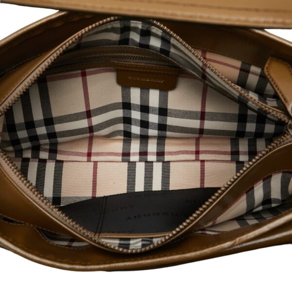 222 58876 6 Burberry Nova Check One Shoulder Bag Handbag Brown