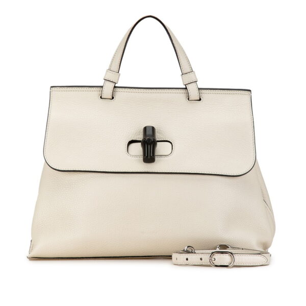 222 59473 1 Gucci Bamboo Daily 2WAY Shoulder Bag White