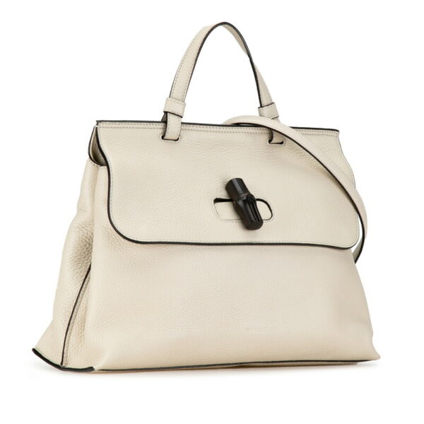 222 59473 3 Gucci Bamboo Daily 2WAY Shoulder Bag White