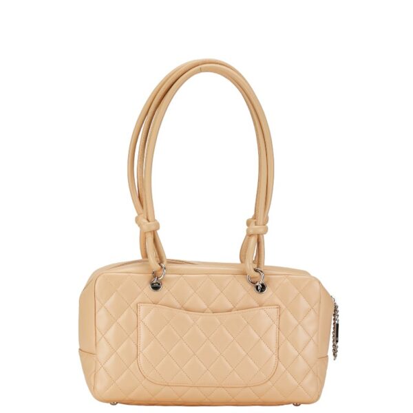 222 59839 3 Chanel Matelasse Cambon Line Tote Bag Beige Yellow