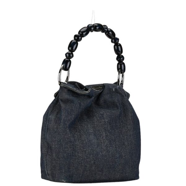 222 59849 2 Dior Maris Pearl Handbag Denim Blue Black