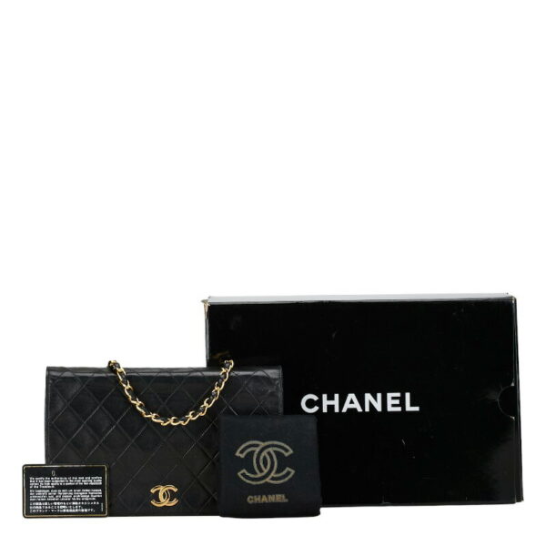 222 59869 10 Chanel Matelasse 23 Coco Mark Flap Chain Shoulder Bag Lambskin Black