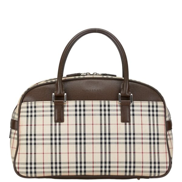 222 59884 1 Burberry Nova Check Tote Bag Beige Brown