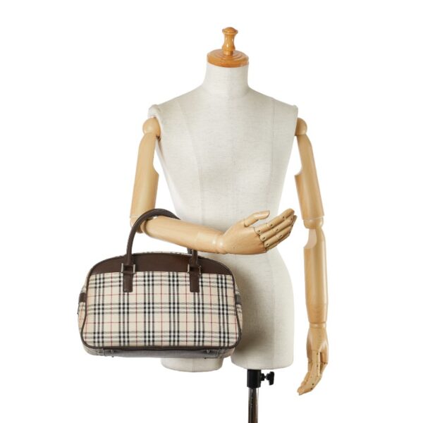 222 59884 11 Burberry Nova Check Tote Bag Beige Brown