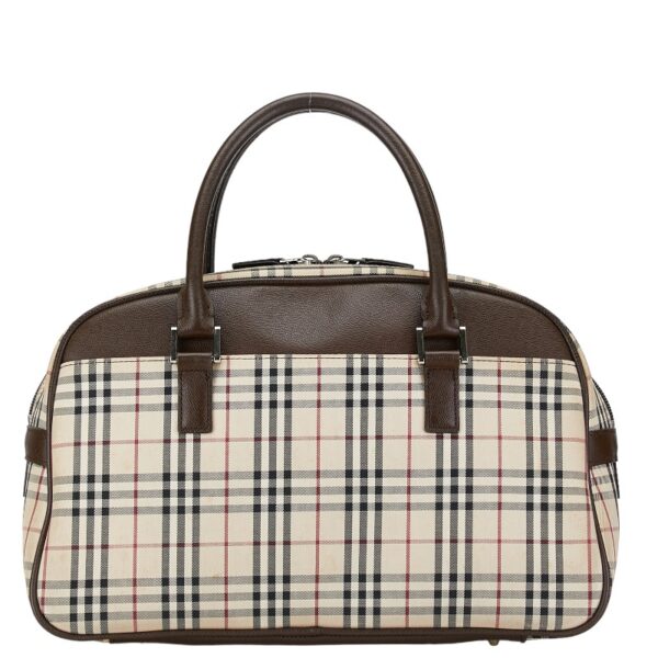 222 59884 3 Burberry Nova Check Tote Bag Beige Brown