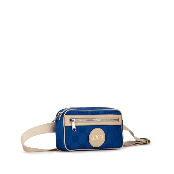 222 60865 2 Gucci Off the Grid Nylon Waist Bag Blue