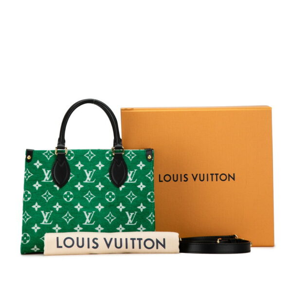 222 60878 1 Louis Vuitton Jacquard Velvet LV Match Velor Shoulder Bag Green