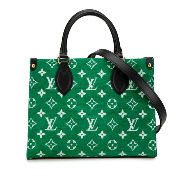 222 60878 2 Louis Vuitton Jacquard Velvet LV Match Velor Shoulder Bag Green