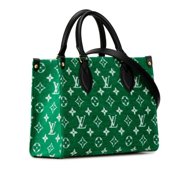 222 60878 3 Louis Vuitton Jacquard Velvet LV Match Velor Shoulder Bag Green