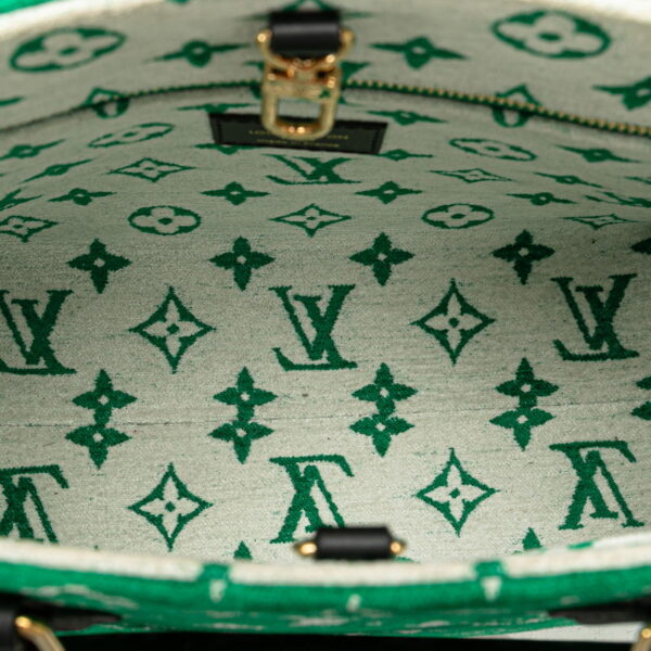 222 60878 6 Louis Vuitton Jacquard Velvet LV Match Velor Shoulder Bag Green