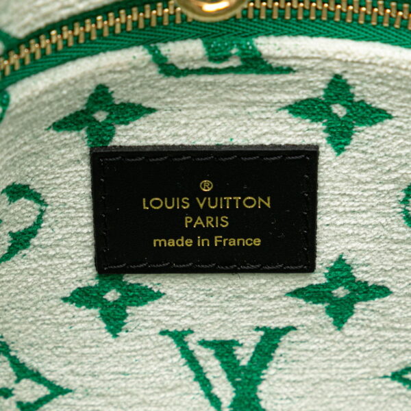 222 60878 8 Louis Vuitton Jacquard Velvet LV Match Velor Shoulder Bag Green