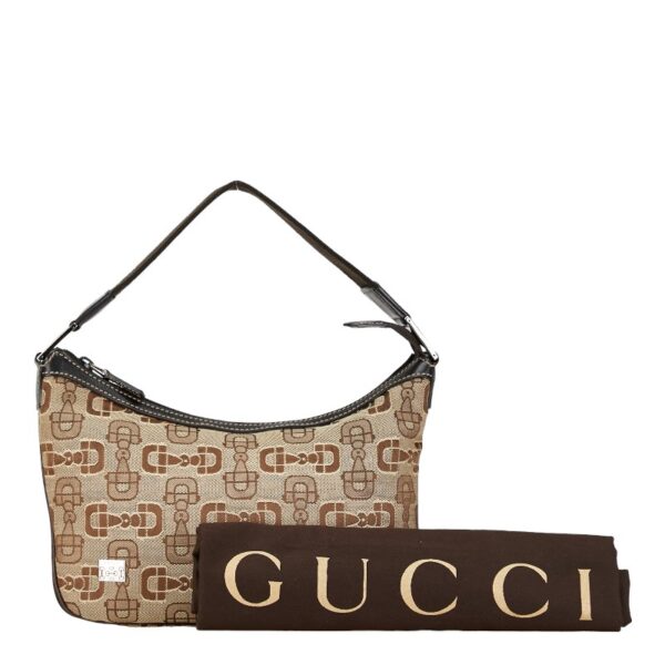 222 60955 9 Gucci Horsebit One Shoulder Bag Brown