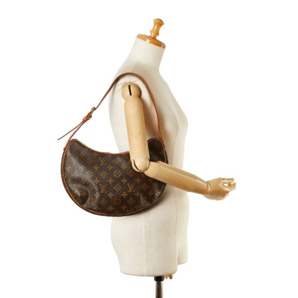 222 60964 10 Louis Vuitton Monogram Croissant MM Shoulder Bag Brown