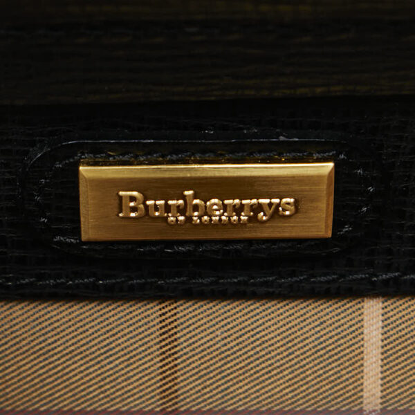 222 62086 8 Burberry Check Doctors Bag Handbag Black