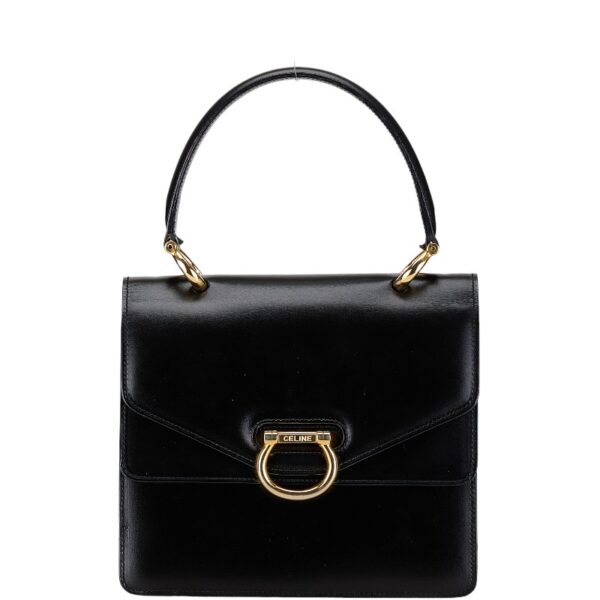 222 63523 1 Celine Double Flap Handbag Black