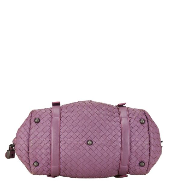 222 63895 4 Bottega Veneta Intrecciato Montaigne Handbag Lambskin Purple