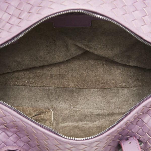 222 63895 5 Bottega Veneta Intrecciato Montaigne Handbag Lambskin Purple