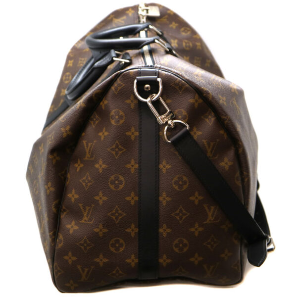 2239 3 Louis Vuitton Keepall Bandouliere 55 Bag Monogram Macassar Brown Black