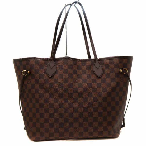 2261 2 Louis Vuitton Neverfull MM Damier Ebene Tote Bag Brown