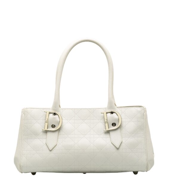 228 37408 2 Dior Cannage Tote Bag White