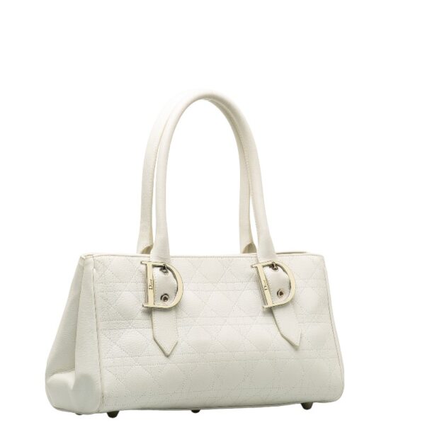 228 37408 3 Dior Cannage Tote Bag White