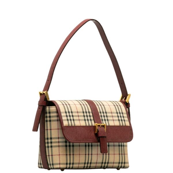 228 37451 2 Burberry Nova Check One Shoulder Bag Beige Multicolor