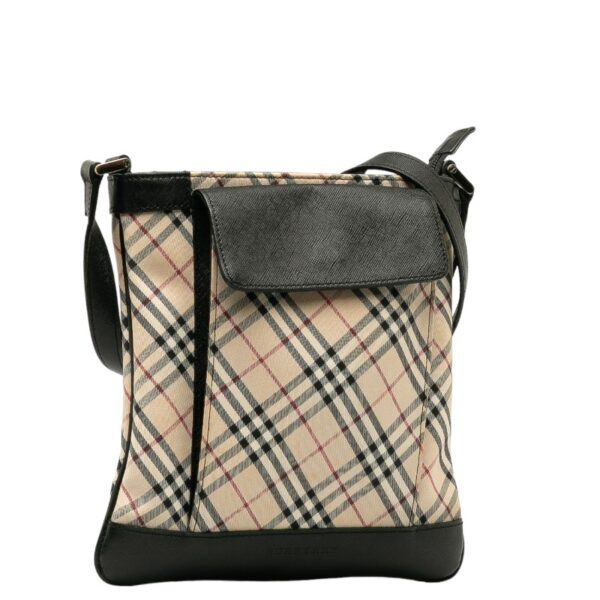 228 38246 2 Burberry Nova Check Crossbody Shoulder Bag Beige