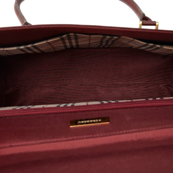 228 43757 5 Burberry Nova Check Tote Bag Red