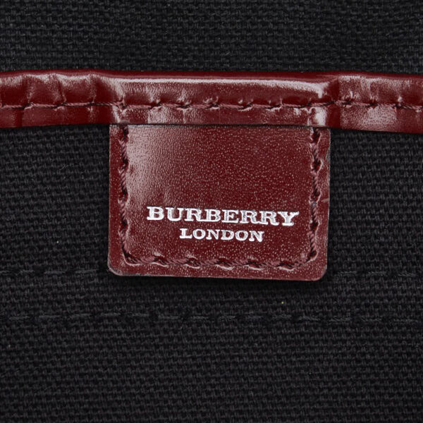 228 46642 7 Burberry Shadow Horse Nova Check Crossbody Shoulder Bag Beige Red