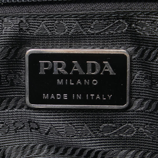 228 61131 7 Prada Triangle Plate Nylon Rucksack Black